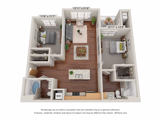 Two Bedroom - B 7204 floor plan